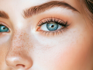 Obraz premium beautiful female eye with long eyelashes