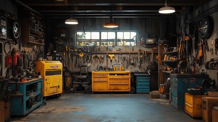 Workshop filled with maintenance tools