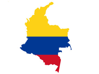 Colombia country map flag outline