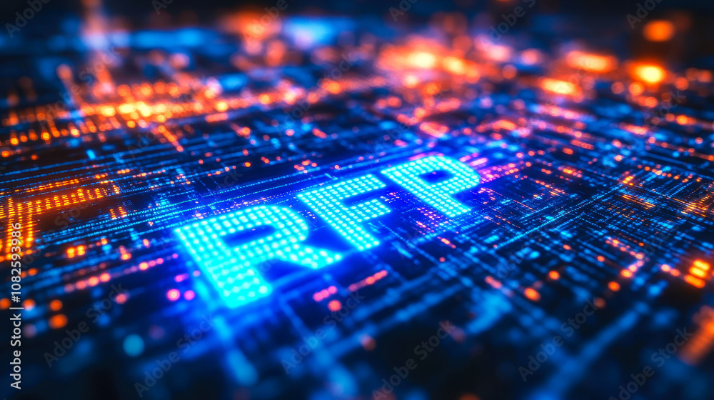 Poster digital binary code matrix forming rfp for request for proposal concept