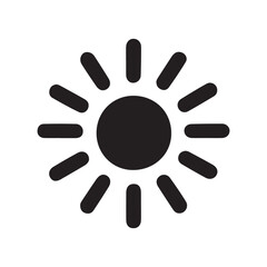 Sun icon vector on white background, brightness icon vector isolated on white background 