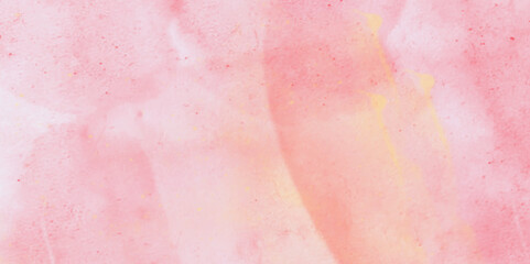Watercolor background. Abstract pastel colors watercolor background. Light Azalea Pink Rough Abstract background design. Hand painted pink watercolor background with abstract fringe and bleed paint .