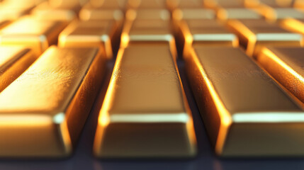 Gold bars forming a secure and reliable investment portfolio