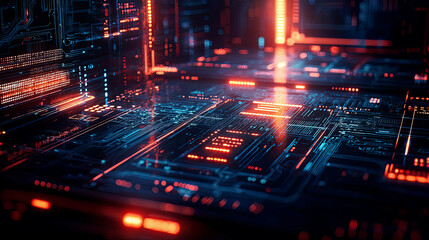 Futuristic data protection system with glowing firewalls, advanced encryption layers, protecting networks