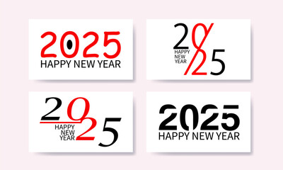 2025 text typography design element for New Year social media post, greeting, card, banner and poster.