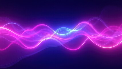 Abstract digital waves with shimmering particles, evoking a sense of energy and flow against a deep, dark blue background