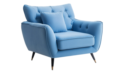 blue armchair isolated on white
