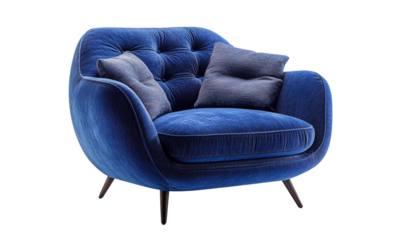 blue armchair isolated on white