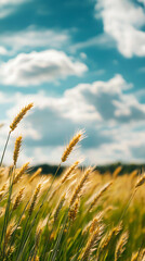 Fototapeta premium Cultivating biodiversity enhancing agriculture with wildflower buffers