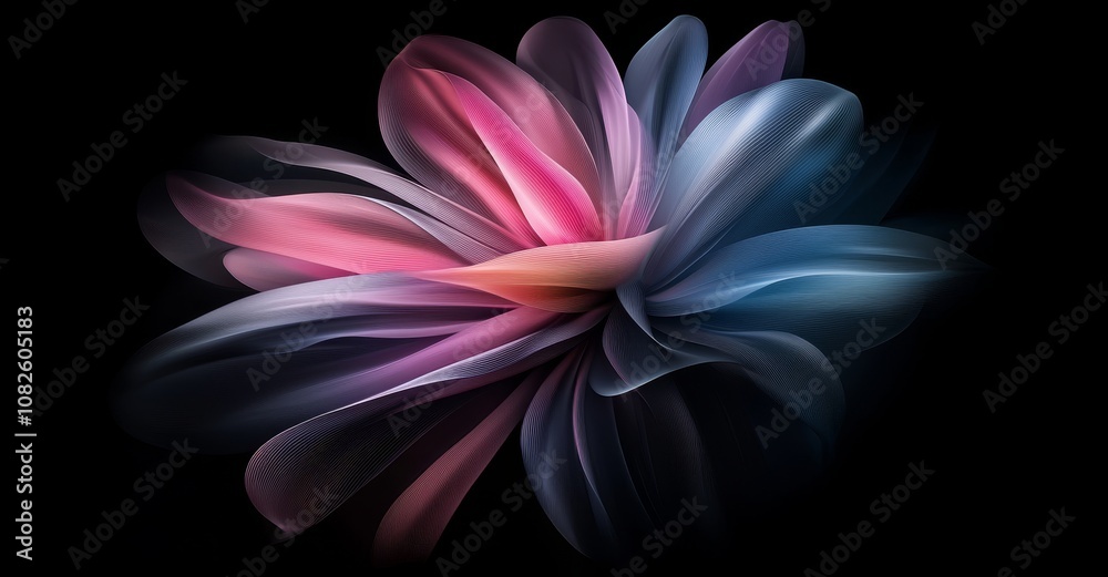 Aufkleber the color scheme is pink, lilac, purple, sphere background made up of lines and dots, particles., fu
