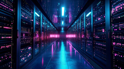 Fototapeta premium Glowing holographic encryption firewalls safeguarding critical infrastructure, ultra-realistic cybersecurity