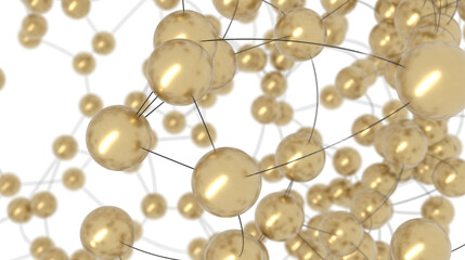 Abstract Gold Sphere Network Connection
