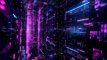 Fototapeta premium Glowing holographic encryption systems protecting advanced cloud networks, intricate digital firewalls