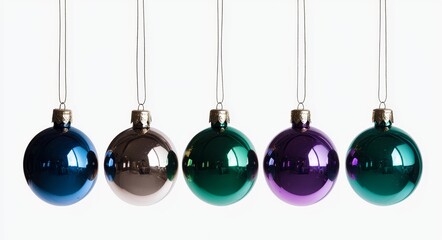 Colgado Bolas de Navidad. Violeta, dorado and green bottles. Enhanced finishes.