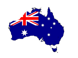 Australia country map flag outline © Michael