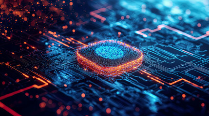 Hyper-realistic biometric authentication with glowing encryption layers securing cloud networks