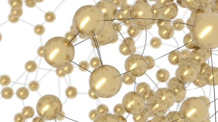 Abstract Gold Sphere Network Connection