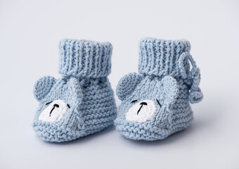Handmade crochet baby booties, arigurumi 