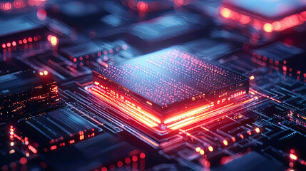 Fototapeta premium Intricate encryption firewall with glowing holographic layers protecting digital storage