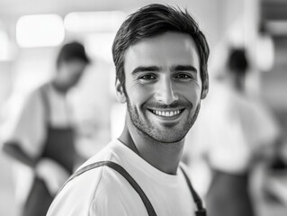 Fototapeta premium Happy Chef in Bakery