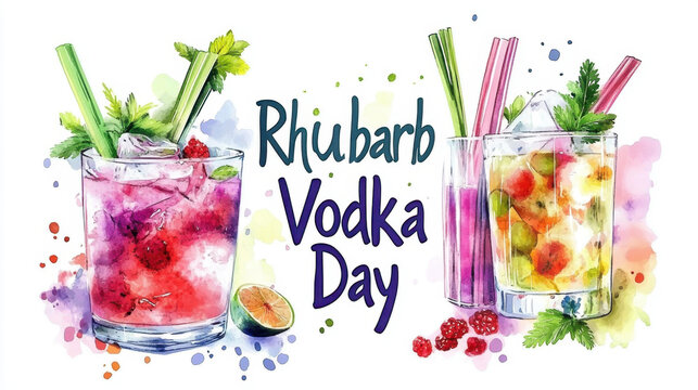 National Rhubarb Vodka Day Colorful celebrations with rhubarb vodka cocktails on a festive day