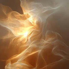 Fototapeta premium Divine breath representation with flowing light and soft movement, symbolic of life and spirit