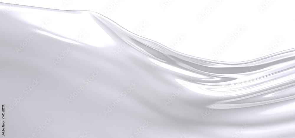 Poster A close-up of a smooth gray fabric texture. The fabric is draped and flowing, creating abstract patterns and waves.