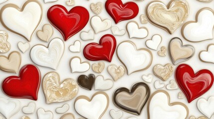Obraz premium Abstract hearts melting together vibrant artwork digital creation colorful environment close-up perspective love concept