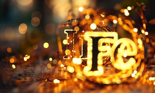 Iron Element Symbol with Lights