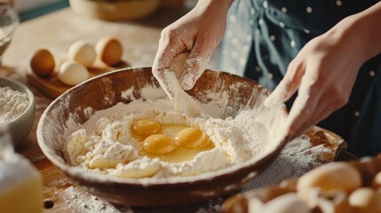 You'll need flour, butter, sugar, and eggs to bake a cake.