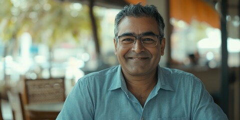 Obraz premium Businessman Sitting at Restaurant