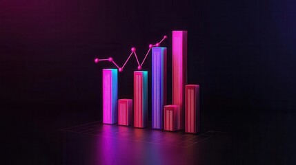 Digital business analytics, futuristic charts and graphs, 3D illustration