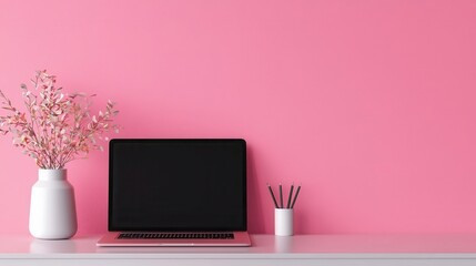 Clean minimal workspace, hightech devices, futuristic furniture, 3D illustration