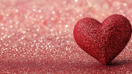 Obraz premium Shimmering heart symbolizing love sparkling field artistic image vibrant mood close-up perspective romantic concept