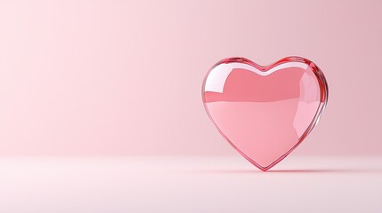Minimalist heart display elegant studio 3d render soft pink background close-up love concept