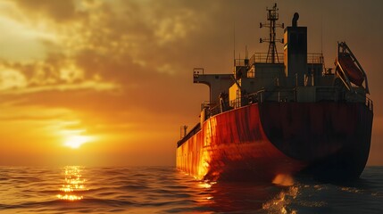 Container ship carrying container boxes import export dock with quay crane. Business commercial trade global cargo freight shipping logistic and transportation worldwide oversea concept.