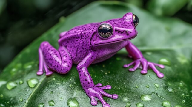 golden frog on a green leaf