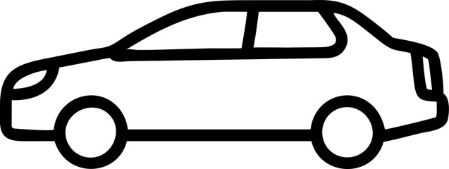 car icon outline vector isolated on a white background