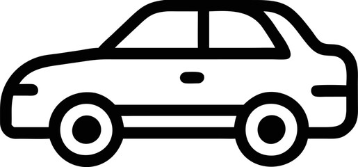 car icon outline vector isolated on a white background