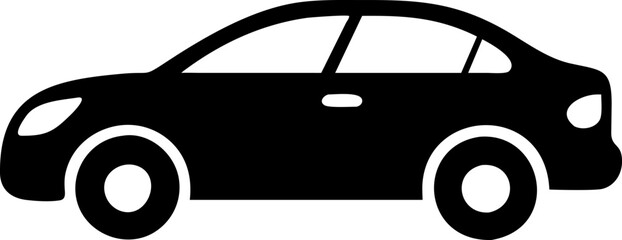 car icon vector silhouette isolated on a white background 