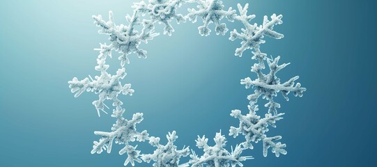 Naklejka premium snow ice flower circle background, frozen 5