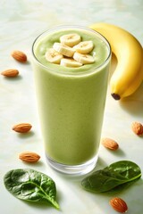 Green Smoothie with Bananas and Spinach