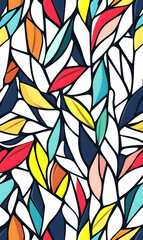 modern 2D doodle cartoon flower concept with open space for text, featuring whimsical floral and leafy elements on crisp white backgrounds.