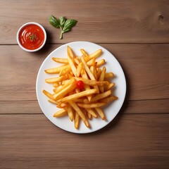 Delicious French fries with cheese tomato fried Served