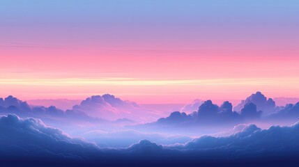 A Soft Gradient Sky in Pink, Blue, and Purple at Twilight, Evoking Tranquility and Calm. Ideal for Background Designs, Nature-Inspired Projects, or Relaxation-Themed Visuals
