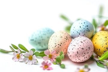 Fototapeta premium Isolated in white background no shadow on background, 100 Easter-themed