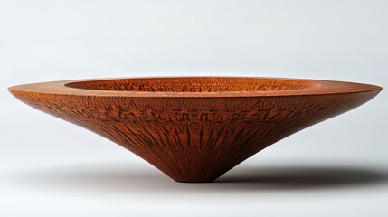 Obraz premium A wooden bowl with a unique design.