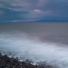Misty Sunset on the Ocean