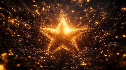A high-value star in a digital artwork surrounded by rich textures and layered backgrounds, highlighting themes of exclusivity. Cinematic Scene, 4k resolution, cinematic scene