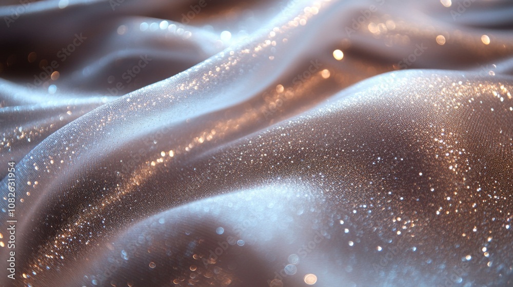 Aufkleber a dazzling silver fabric showcases its shimmering surface, reflecting light delicately, creating a s
